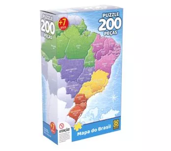 Quebra Cabeça 200 Peças Mapa do Brasil - Grow