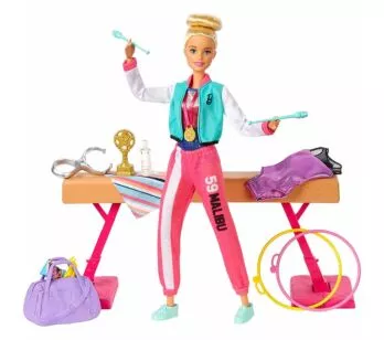 Boneca Articulada - Barbie - Ginasta - 15 Acessórios - Loira - Mattel
