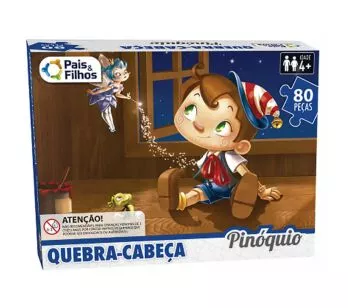 Quebra Cabeça Pinóquio - 80 Peças - Pais e Filhos