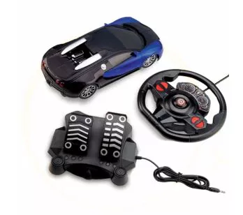 Carro Racing Control Midnight - Volante e Pedal - Azul - Multikids 