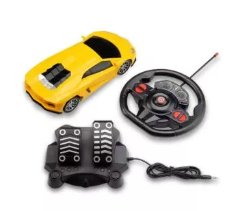 Carro Racing Control Nitro - Volante e Pedal - Amarelo - Multikids