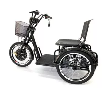 Triciclo Elétrico Fox 800w Freio-Disco e Ré Preto - Duos Bike