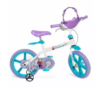Bicicleta Aro 14 com Rodinhas - Frozen 2 - Bandeirante