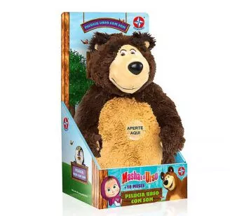 Pelúcia Interativa - 40 cm - Masha e o Urso - Urso com Som - Estrela