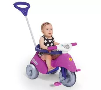 Triciclo Infantil com Empurrador Lelecita Rosa - Calesita