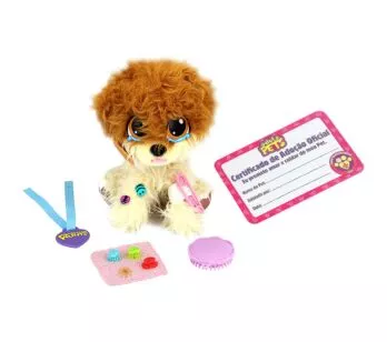 Pelúcia Infantil com Acessórios - Adota Pets - Cachorrinha - Lulu - Multikids