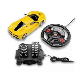 Carro Racing Control Speed X - Volante e Pedal - Amarelo - Multikids