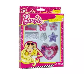Kit Miçangas Infantil - Anel e Pulseiras - Barbie - Fun