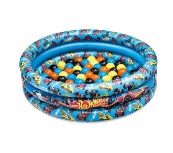 Piscina Infantil Inflável - 2 em 1 - com Bolinhas - 180L - Hot Wheels - Fun