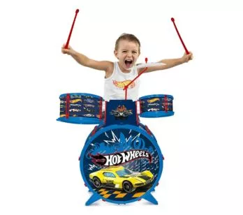 Bateria Infantil Radical com Banquinho - Hot Wheels - Fun