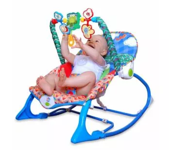 Cadeira de Balanço Bebê - Floresta Azul - Sapinho - Yes Toys