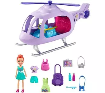 Veículo e Boneca Lila - Polly Pocket - Helicóptero da Polly - Mattel
