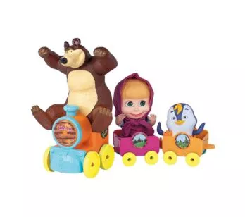 Veículo e Bonecos - Masha e o Urso - Trenzinho da Masha - Cotiplás
