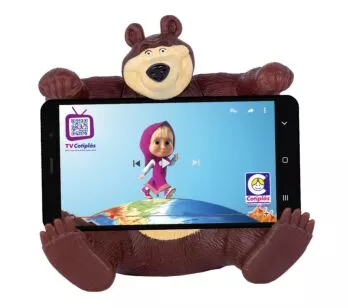 Boneco e Suporte de Celular - Masha e o Urso - Urso - Cotiplás