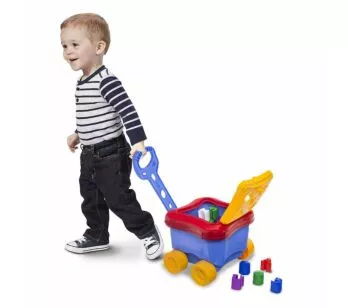 Carrinho com Peças de Encaixe - Baby Land Bauzinho - Azul - Cardoso