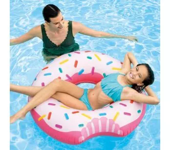 Boia Infantil Inflável Redonda - Rosquinha Donut - Morango - INTEX