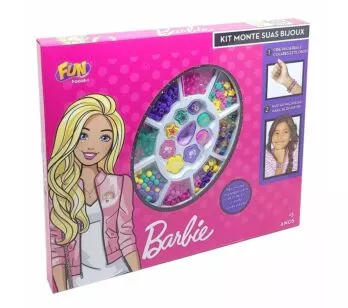 Kit Bijuterias e Miçangas Infantil - Monte suas Bijoux - Barbie - Fun