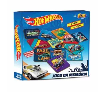 Jogo da Memória - Hot Wheels - 24 Peças - Fun Divirta-se