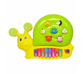 Teclado Infantil Bebê Som e Luz - Teclado Animal - Caracol - Pica-Pau Brinquedos