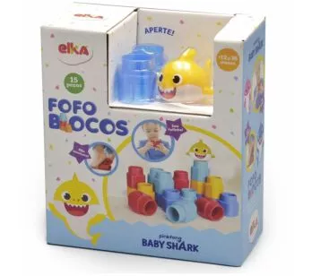 Blocos de Montar - Fofo Blocos - Baby Shark - 15 Peças - Elka