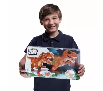 Figura Eletrônica com Movimento e Som - Robô Alive - T-Rex - Laranja - Candide