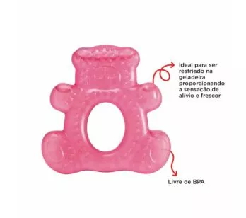 Mordedor Resfriável com Água - Teddy Bear - Rosa - Multikids Baby