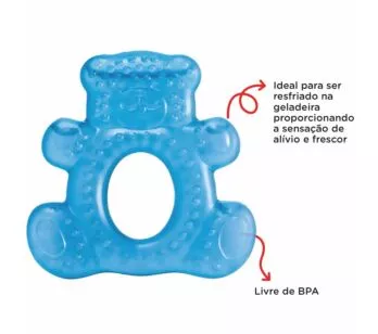 Mordedor Resfriável com Água - Teddy Bear - Ursinho - Azul - Multikids Baby