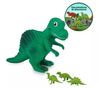 Figura com Som - Dino World Baby - Espinossauro com Dinossaurinhos - Cotiplás