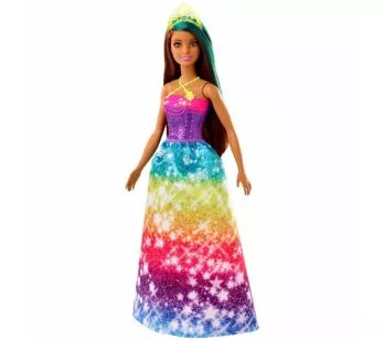 Boneca Articulada - Barbie Dreamtopia - Princesa - Arco-íris Estrelado - Morena - Mattel