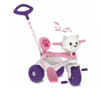 Triciclo Infantil - Passeio e Pedal - Tonkinha - Gatinha - Bandeirante