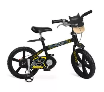Bicicleta Infantil com Rodinhas - Aro 14 - Batman - Bandeirante