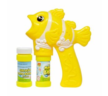 Lançador de Bolhinhas de Sabão - Mania de Bolhas - Peixe - Amarelo - DM Toys