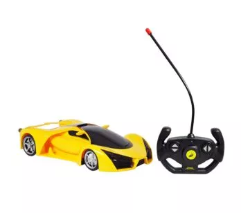 Carrinho de Controle Remoto - Sport Champion - 1:18 - Amarelo - DM Toys