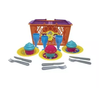 Kit Comidinhas Infantil - Cesta de Pic Nic Mania - Maria Clara e JP - Elka