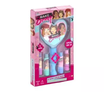 Kit Maquiagem Infantil - Make Brinq - Batom e Espelho Mágico - Polibrinq
