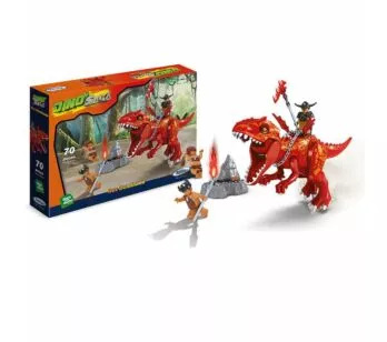 Blocos de Montar - Dino Saga - Rex Dominado - 70 pcs - Xalingo
