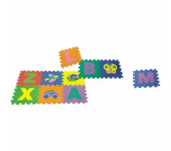 Tapete EVA Infantil - Montapete - Letras e Figuras - 36 Placas - 33 x 33 cm - Nig Brinquedos