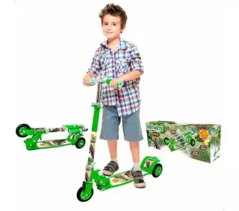 Patinete Infantil 3 Rodas - New Top - Dinossauro - Verde - DM Toys