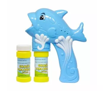 Lançador de Bolhinhas de Sabão - Mania de Bolhas - Peixe - Azul - DM Toys