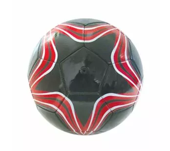 Bola de Futebol - Tamanho Oficial - Estrela - Preta e Vermelha - Pais e Filhos