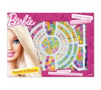 Conjunto Bijuterias Infantil - Barbie - Caixa de Miçangas - Fun Divirta-se