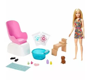 Conjunto e Boneca - Barbie SPA - Salão de Beleza - Manicure e Pedicure - Mattel