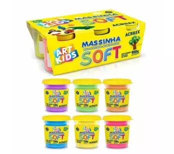Kit Massinha de Modelar - ART KIDS - Soft - 6 Potes - Acrilex