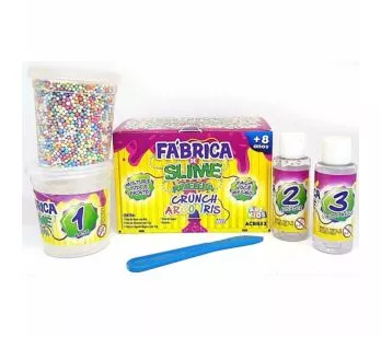 Kit Massinha - Art Kids - Fábrica de Slime Kimeleka - Crunch Arco Íris - Acrilex