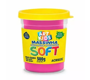 Massinha de Modelar - Art Kids - Soft - 500g - Rosa - Acrilex