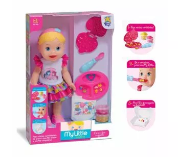 Boneca de Vinil - My Little Collection - Come e Faz Caquinha - Loira - Divertoys