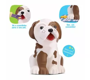 Figura de Vinil - My Pet - Come e Faz Caquinha - Buldogue Inglês - Divertoys