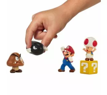 Conjunto Mini Figuras - Super Mario - Acorn Plains - Planície das Bolotas - Candide