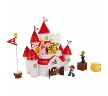 Conjunto Figuras e Cenário - Super Mario - Castelo da Princesa - Reino Cogumelo - Candide