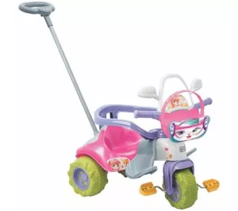 Triciclo Infantil com Haste Direcionável - Tico-Tico Zoom Meg - Magic Toys
